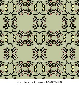 Seamless pattern with drawing flower.