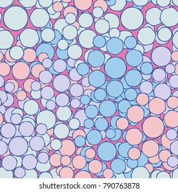 Seamless pattern. Drawing from the smoothed hexagons. Six-color fashionable camouflage.
