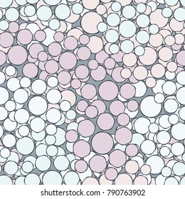 Seamless pattern. Drawing from the smoothed hexagons. Six-color fashionable camouflage.
