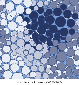 Seamless pattern. Drawing from the smoothed hexagons. Six-color fashionable camouflage.