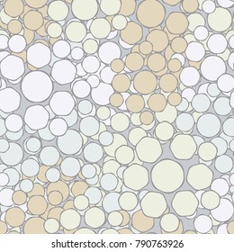 Seamless pattern. Drawing from the smoothed hexagons. Six-color fashionable camouflage.