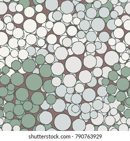Seamless pattern. Drawing from the smoothed hexagons. Six-color fashionable camouflage.