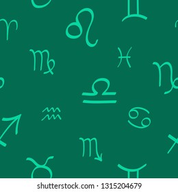 Seamless pattern with drawing zodiac signs for your design