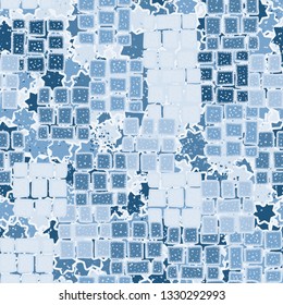 Seamless pattern. Drawn blocks scattered randomly on an abstract background.