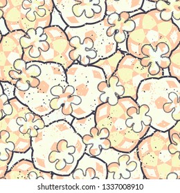Seamless pattern. Drawn blotches patched randomly.
Background from abstract texture.