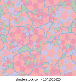Seamless pattern. Drawn blotches patched randomly.
Background from abstract texture.