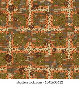 Seamless pattern. Drawn brick blocks randomly arranged.
Background from abstract texture.