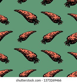 Seamless pattern of drawn carrot