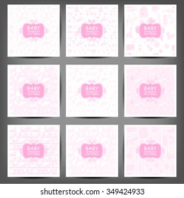 Seamless pattern, drawn in a childlike style. Vector illustration. Set