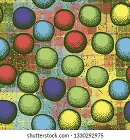 Seamless pattern. Drawn clumps scattered randomly on an abstract background.