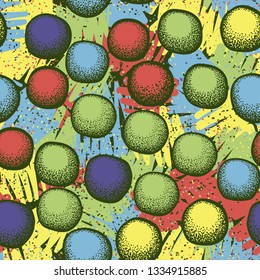 Seamless pattern. Drawn clumps scattered randomly on an abstract background.