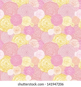 Seamless pattern from the drawn light roses