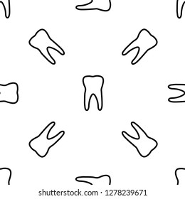 Seamless pattern drawn teeths on a white background for your design.