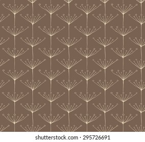 Seamless pattern with drawn umbelliferae flowers