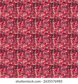 Seamless pattern of dried red fruit slices, resembling dragon fruit or beetroot, creating a colorful and organic background texture.