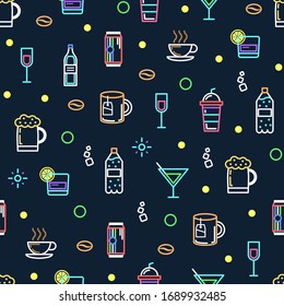 Vector vectorial de fondo de bebida sin inconvenientes Coffe de cerveza Soda