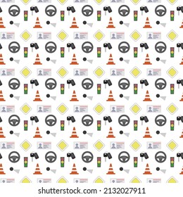 seamless pattern with driver s attributes