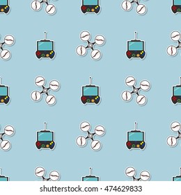 Seamless pattern with drone icons for your design
