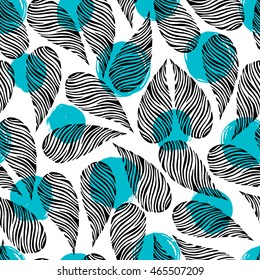 Seamless pattern with drop shapes on a polka dot background. Good for fashion fabric print, surface texture, pattern fills, web page.