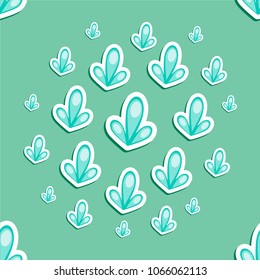 Seamless pattern of a drop of water on a blue background. Vector, isolated.