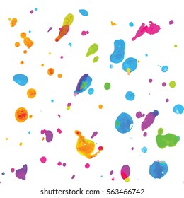 Seamless pattern of drops of watercolor paint.