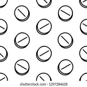 Seamless pattern with drugs pills