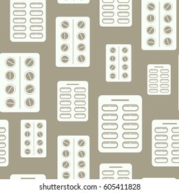 seamless pattern with  drugs pills and capsules for your design