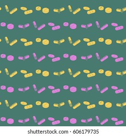seamless pattern with  drugs pills and capsules for your design