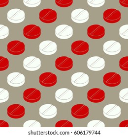seamless pattern with  drugs pills and capsules for your design