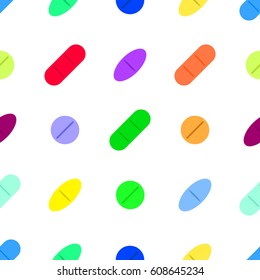 seamless pattern with  drugs pills and capsules for your design