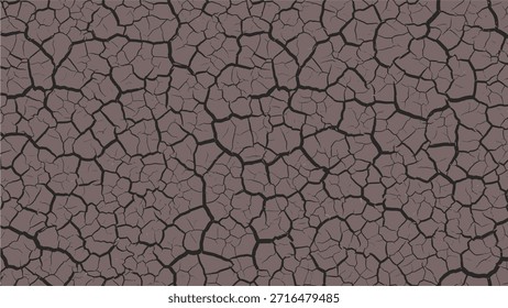 Un patrón sin fisuras de tierra seca y agrietada o barro, que muestra una red de fisuras oscuras a través de una superficie gris pardusca apagada, que evoca sequía y condiciones áridas.