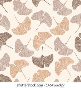 Seamless pattern dry ginkgo biloba design for background, wallpaper, clothing, wrapping, fabric