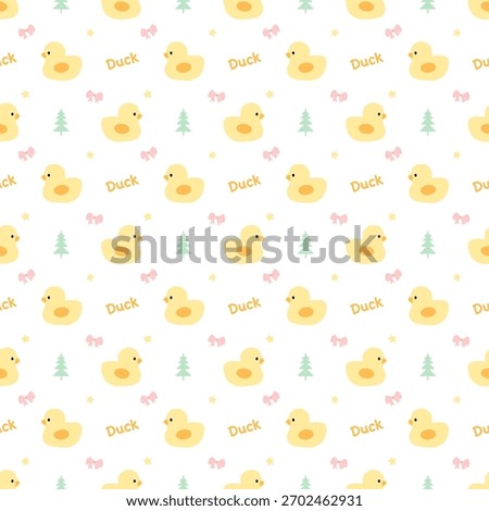 seamless pattern with duck and bow , fabric pattern, gift wrapping paper 
