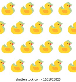 Seamless pattern with duck on white background.