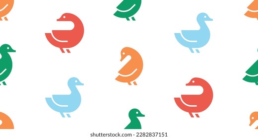 Seamless pattern with Ducks. isolated on white background