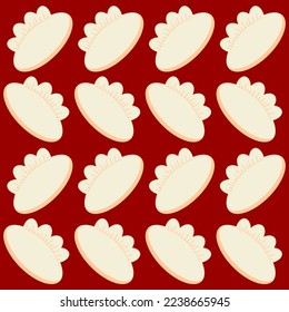 Seamless pattern with dumplings. Chinese food. Vector repeat pattern.