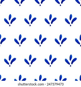 Seamless pattern with Dutch ornaments (Deflt blue style). EPS 10.