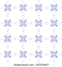 Seamless pattern with Dutch ornaments (Deflt blue style). EPS 10.
