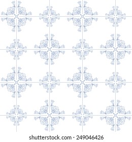 Seamless pattern with Dutch ornaments (Delft blue style). EPS 10.