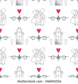 Seamless pattern with Dutch ornaments ( EPS 10.