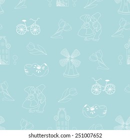 Seamless pattern with Dutch ornaments. EPS 10.