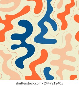 Seamless pattern with dynamic liquid abstract elements