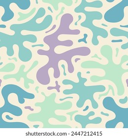Seamless pattern with dynamic liquid abstract elements