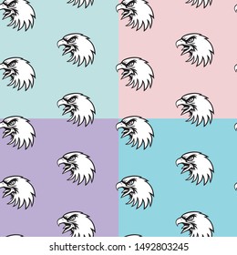 Seamless pattern of Eagle head logo for t-shirt