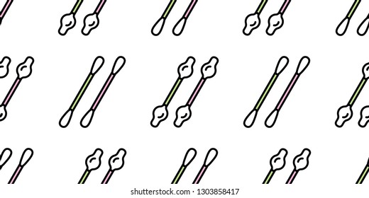 Seamless pattern with Ear sticks. isolated on white background