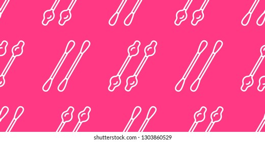Seamless pattern with Ear sticks. isolated on pink background