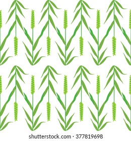 Seamless pattern with ear of wheat in vector. Concept for organic products