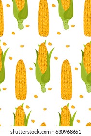 seamless pattern of ears of corn. vector illustration of high quality.