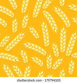 Seamless pattern with ears of wheat.