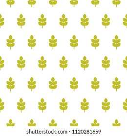 seamless pattern with ears of wheat, barley or rye. natural gren ornament on white. eco company, agriculture, nature firm, ecology, healthy organic and farm fresh food wallpaper. Vector Illustration